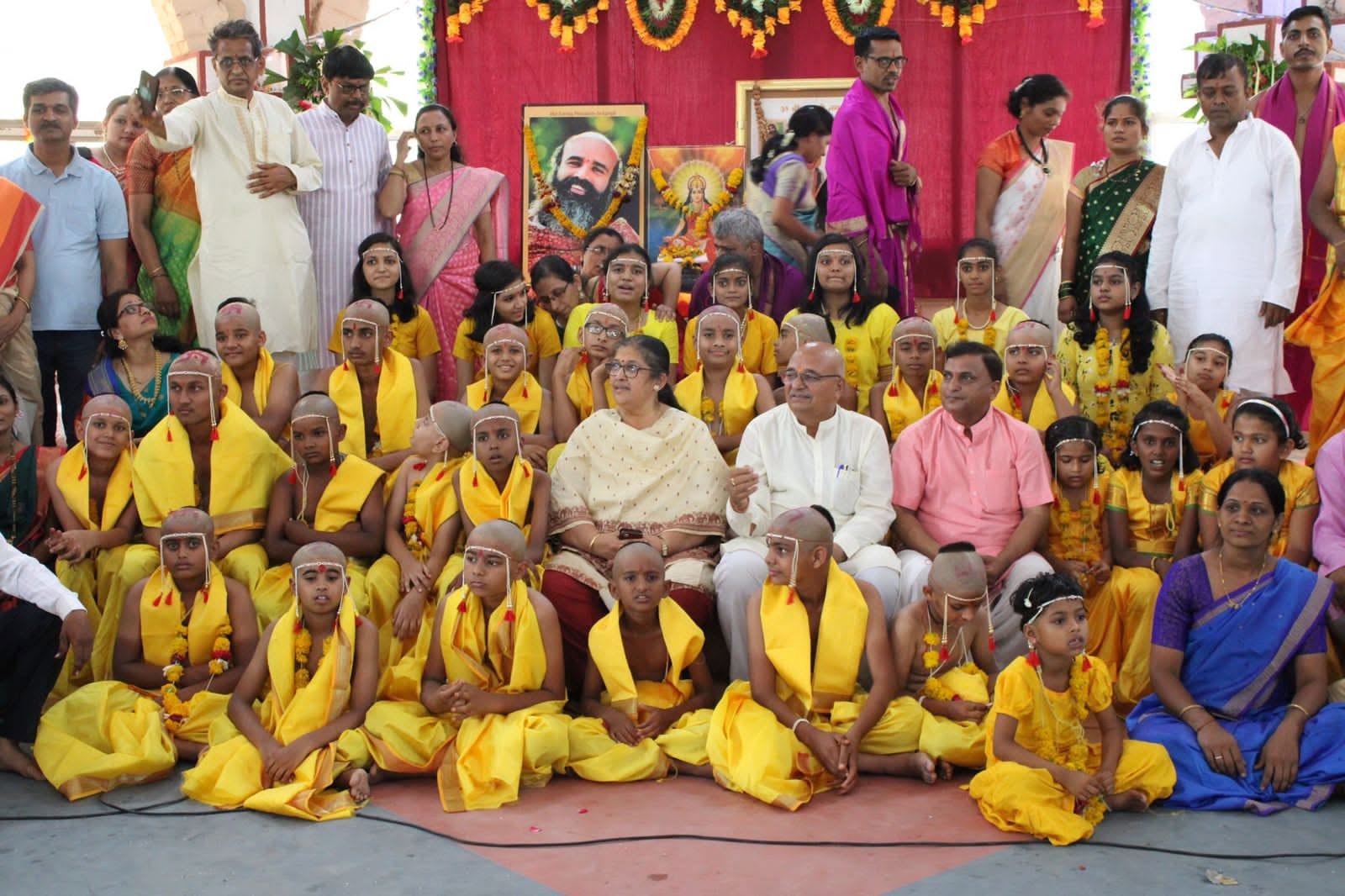 Grand Upanayan gathering in the temple hall